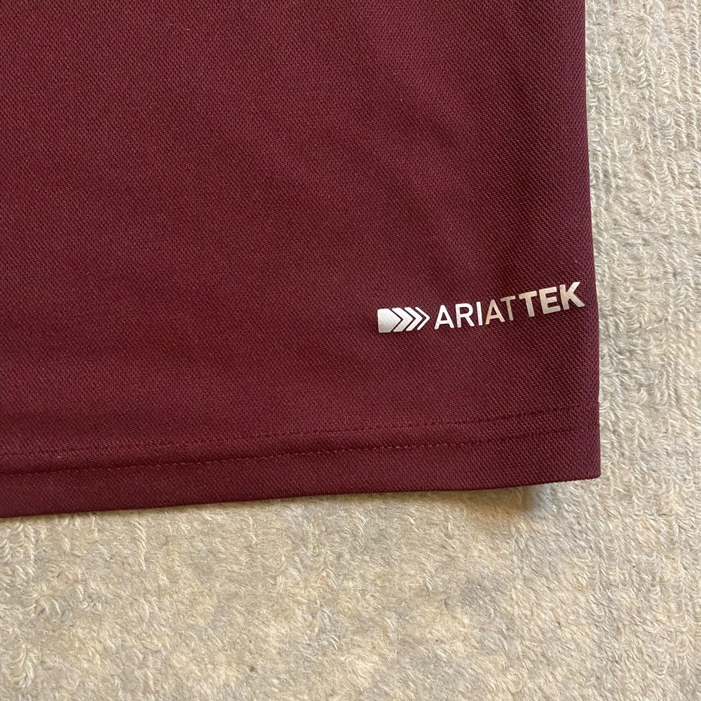 Ariat Polo Shirt Mens XLT Big Tall Red AriatTEK Heat Series Performance Golf - Picture 9 of 10